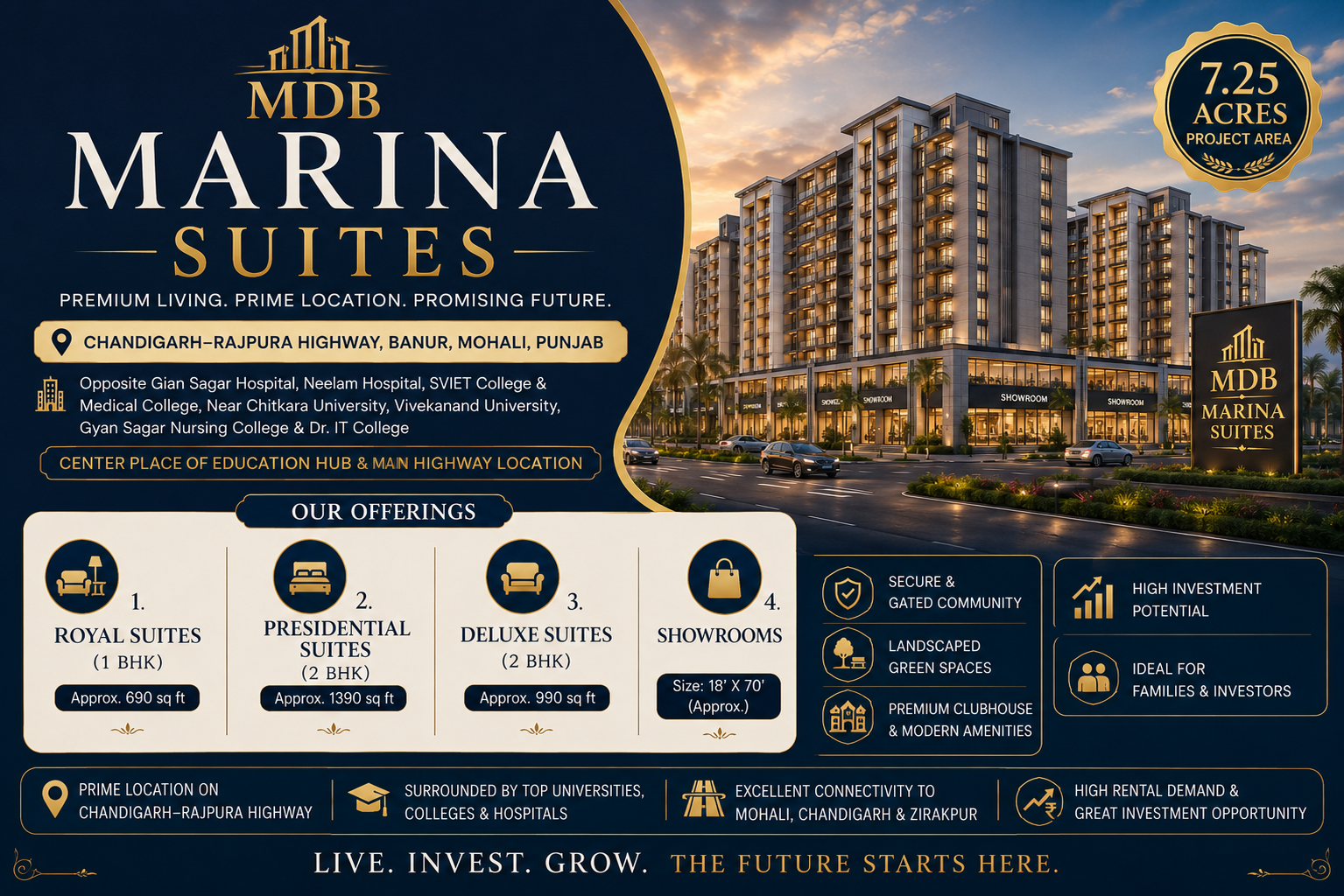 MDB Marina Suites Chandigarh–Rajpura Highway