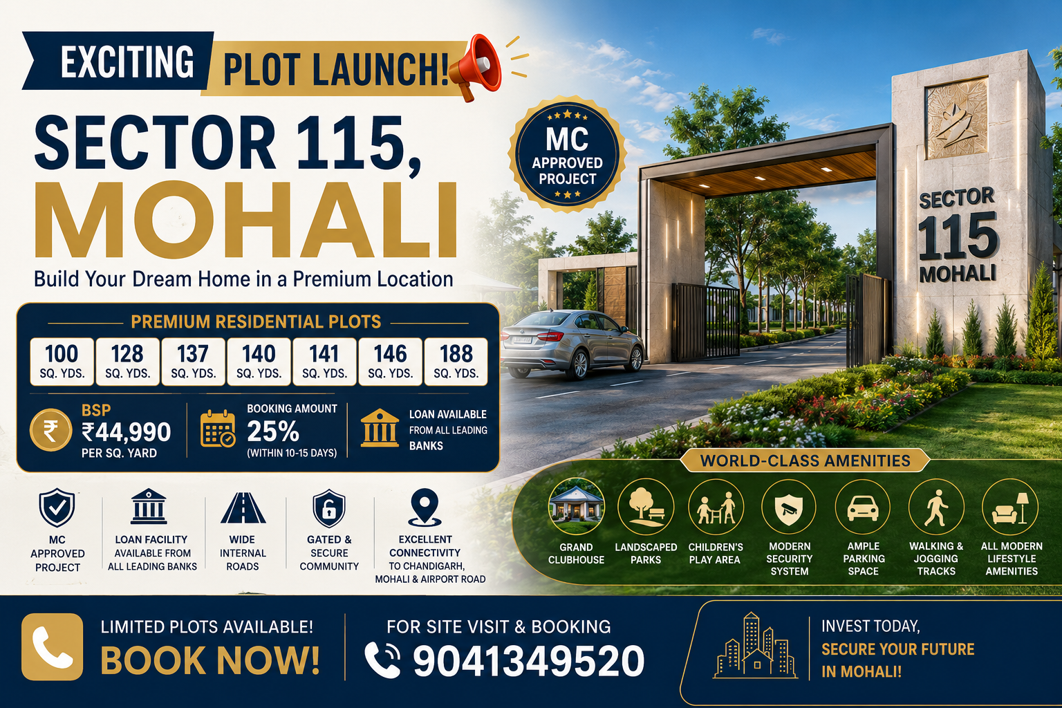 Premium Residential Plots in Sector 115, Mohali